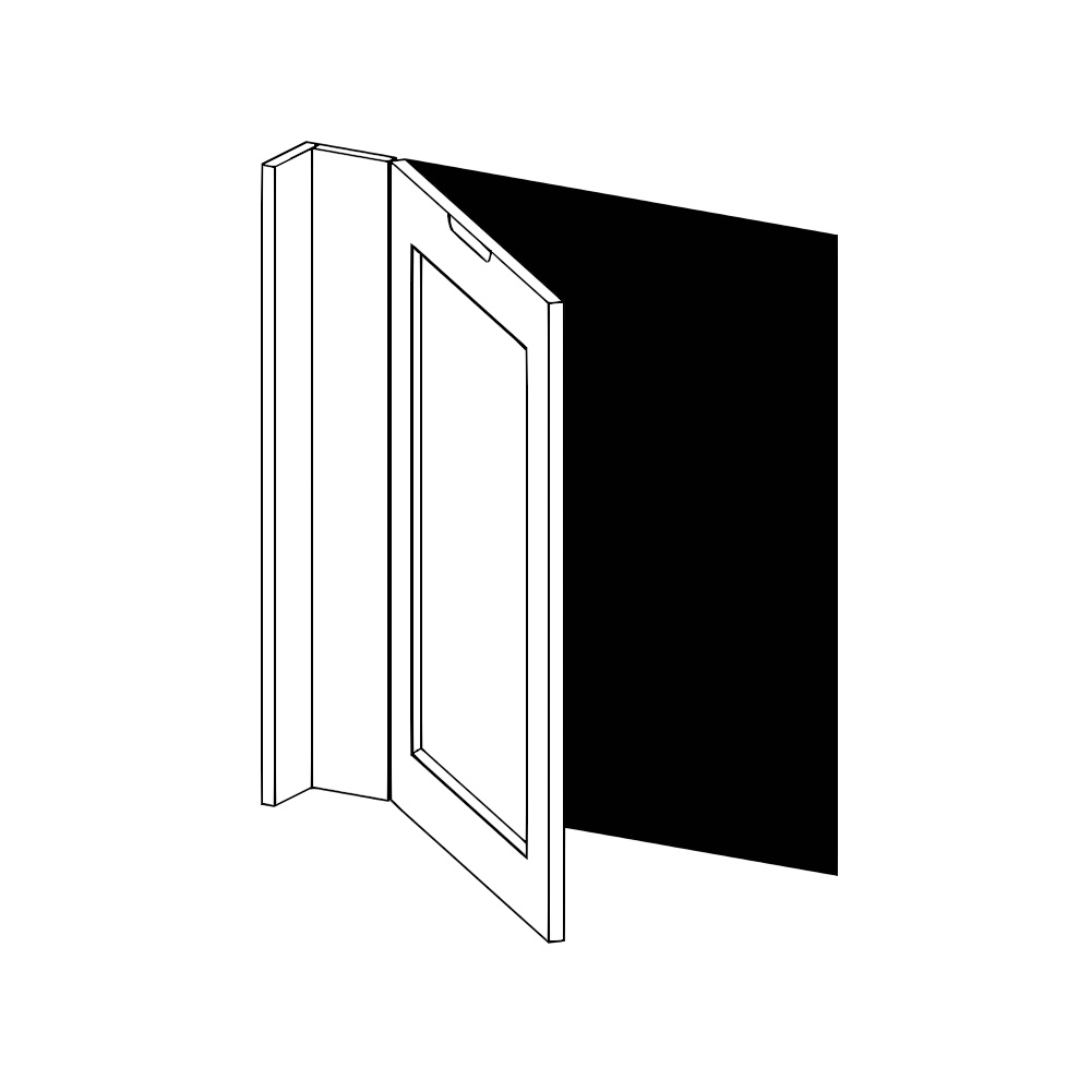 Bänkhörnskåplucka med Passbitar