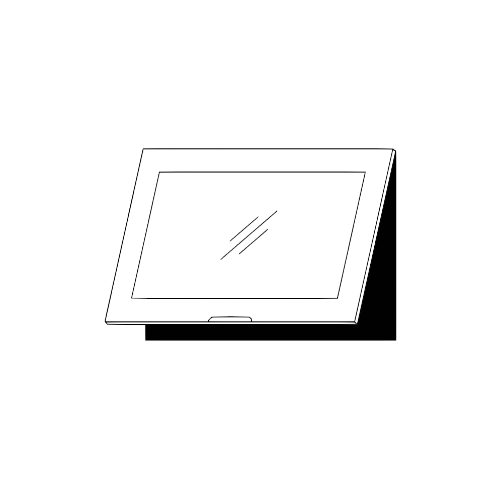 Horisontell vitrinlucka – Side-by-Side kyl